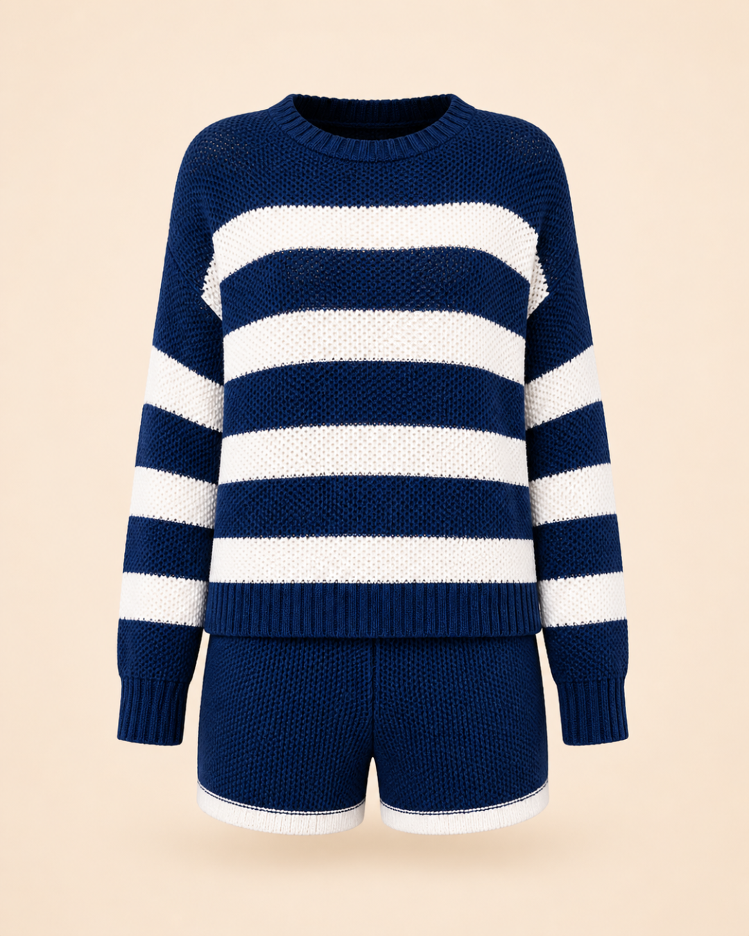 Navy Stripe Knit Lounge Set